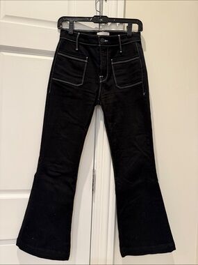 Frame “Le Bardot Crop Flare” Black Jeans